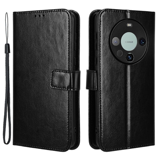 For Huawei Mate 60 Pro Anti-fall Phone Case Crazy Horse Texture Leather Wallet Stand Cover