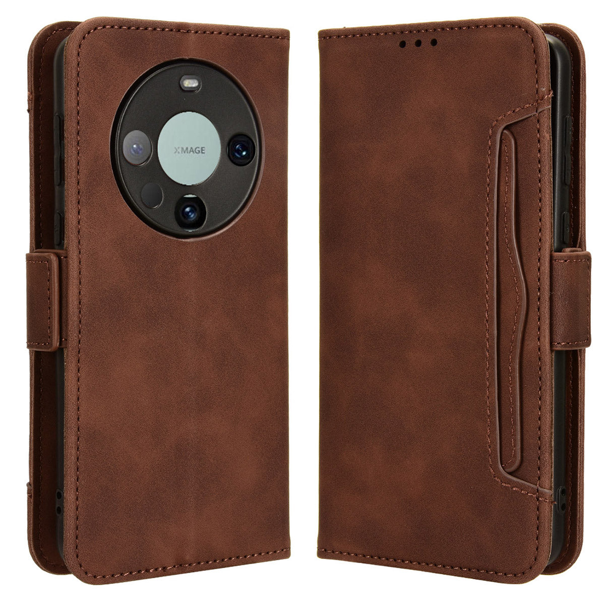 For Huawei Mate 60 Pro Multiple Card Slots PU Leather Phone Case Wallet Stand Protective Cover