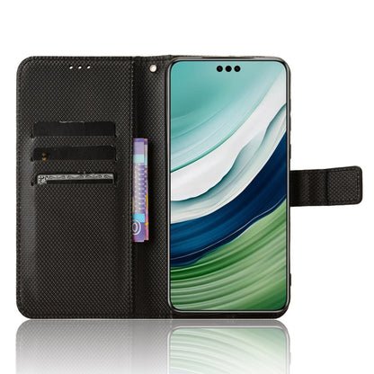 For Huawei Mate 60 Pro PU Leather Phone Case Stand Diamond Texture Protective Phone Cover