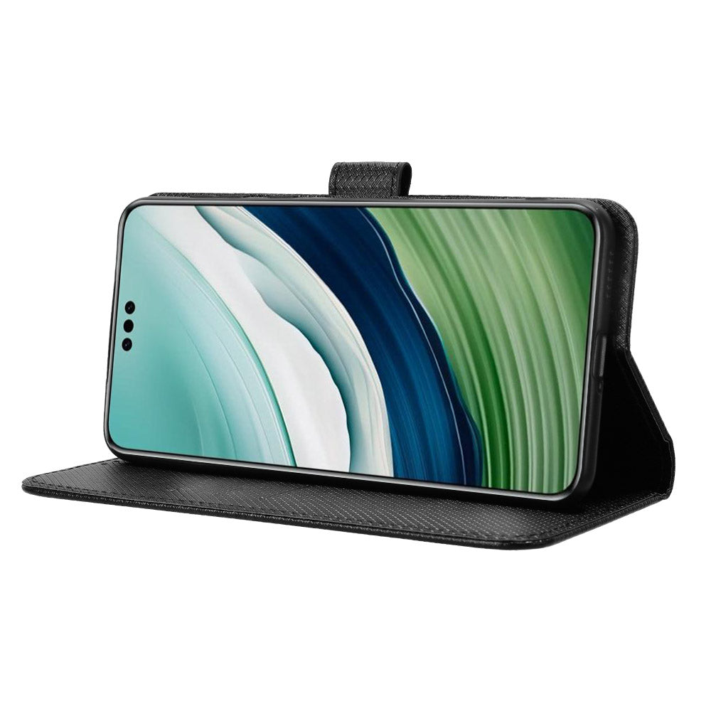 For Huawei Mate 60 Pro PU Leather Phone Case Stand Diamond Texture Protective Phone Cover