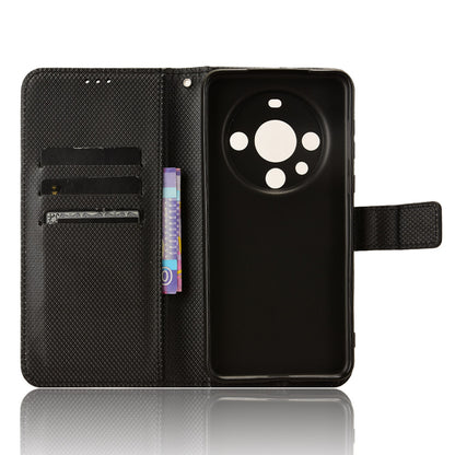 For Huawei Mate 60 Pro PU Leather Phone Case Stand Diamond Texture Protective Phone Cover