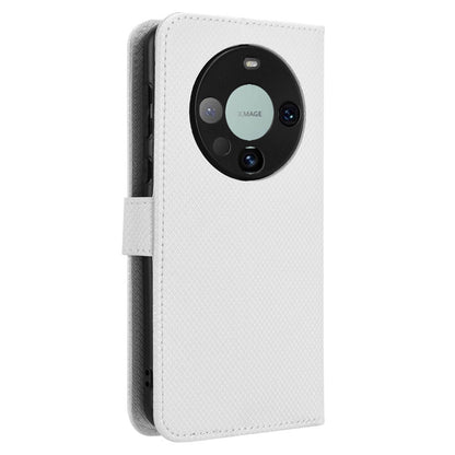 For Huawei Mate 60 Pro PU Leather Phone Case Stand Diamond Texture Protective Phone Cover