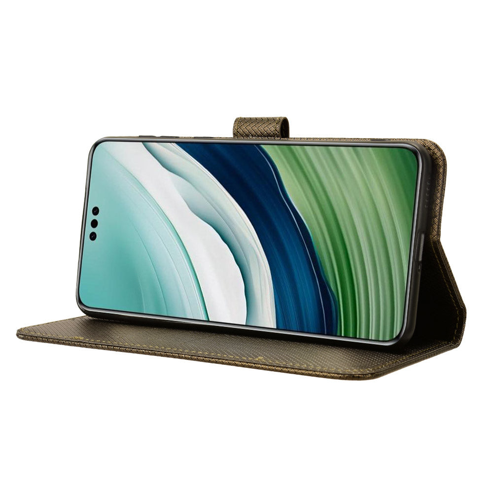 For Huawei Mate 60 Pro PU Leather Phone Case Stand Diamond Texture Protective Phone Cover