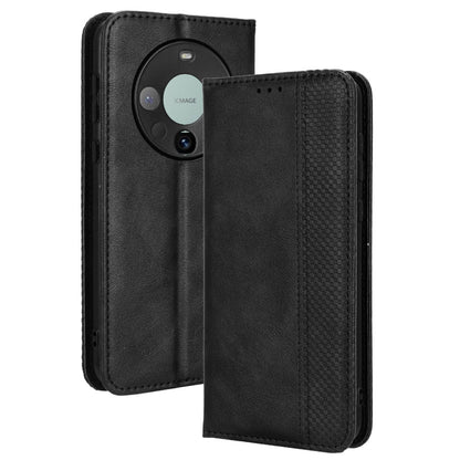 For Huawei Mate 60 Retro PU Leather Case Magnetic Auto-absorbed Wallet Stand Phone Cover