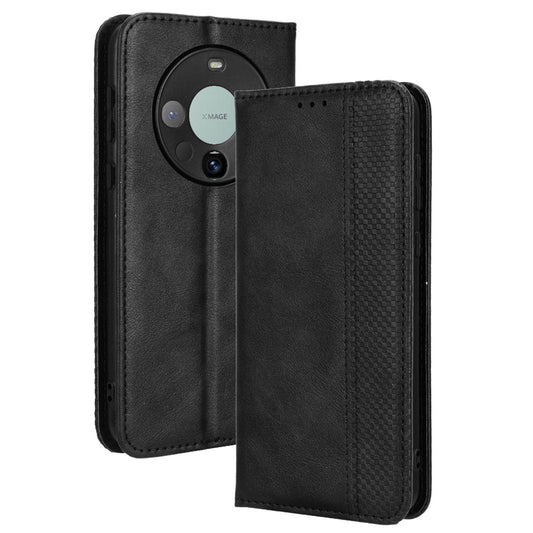 For Huawei Mate 60 Retro PU Leather Case Magnetic Auto-absorbed Wallet Stand Phone Cover