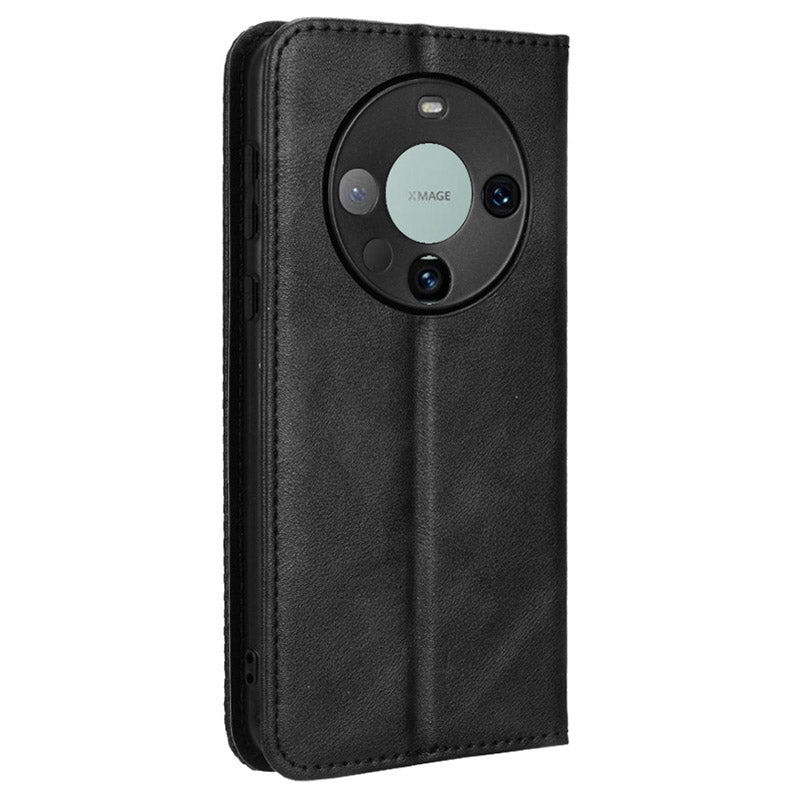 For Huawei Mate 60 Retro PU Leather Case Magnetic Auto-absorbed Wallet Stand Phone Cover