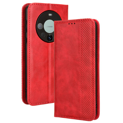 For Huawei Mate 60 Retro PU Leather Case Magnetic Auto-absorbed Wallet Stand Phone Cover