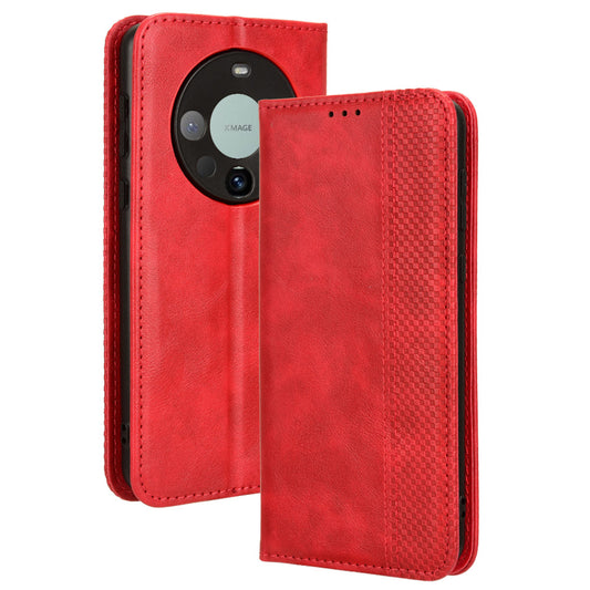 For Huawei Mate 60 Retro PU Leather Case Magnetic Auto-absorbed Wallet Stand Phone Cover