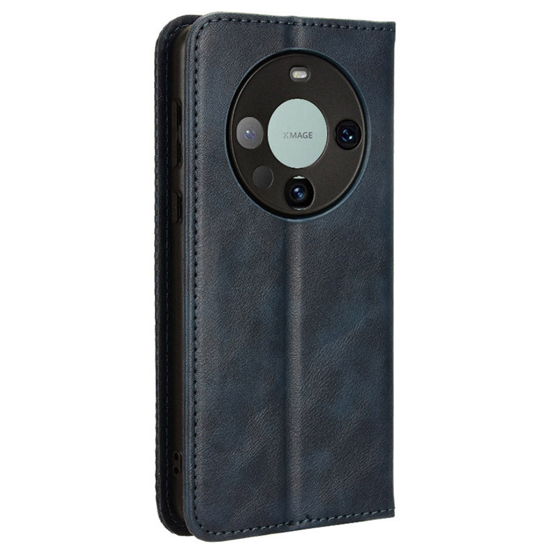 For Huawei Mate 60 Retro PU Leather Case Magnetic Auto-absorbed Wallet Stand Phone Cover