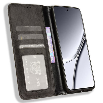 For Realme GT5 5G Retro PU Leather Wallet Case Folding Stand Drop-proof Phone Cover