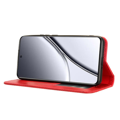 For Realme GT5 5G Retro PU Leather Wallet Case Folding Stand Drop-proof Phone Cover