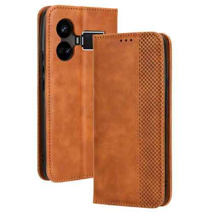 For Realme GT5 5G Retro PU Leather Wallet Case Folding Stand Drop-proof Phone Cover