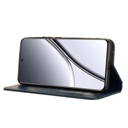 For Realme GT5 5G Retro PU Leather Wallet Case Folding Stand Drop-proof Phone Cover
