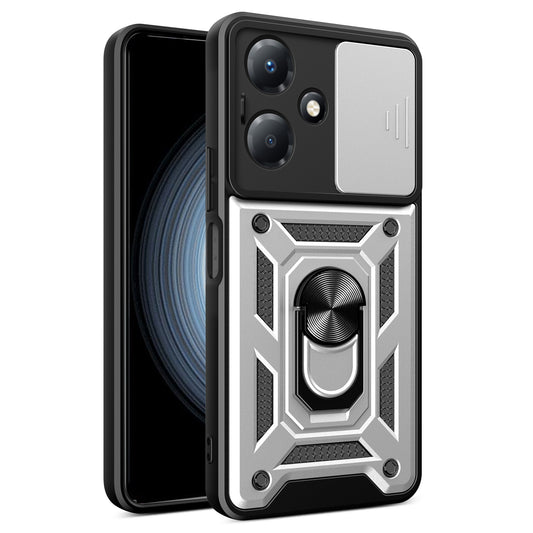 For Infinix Hot 30 Play Phone Case PC+TPU Kickstand Phone Cover with Slide Lens Protection