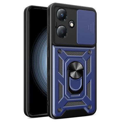 For Infinix Hot 30 Play Phone Case PC+TPU Kickstand Phone Cover with Slide Lens Protection