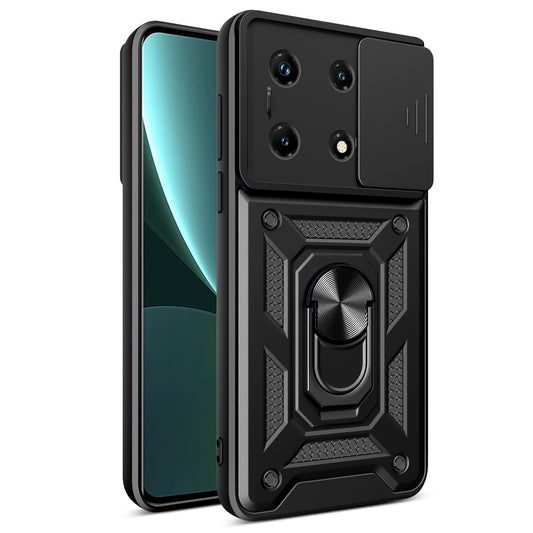 For Infinix Note 30 Pro 4G Slim-Fit PC+TPU Kickstand Anti-drop Cover Slide Lens Protection Phone Case
