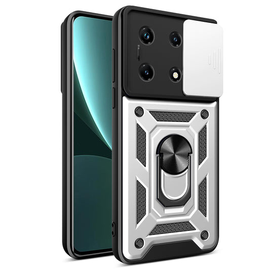 For Infinix Note 30 Pro 4G Slim-Fit PC+TPU Kickstand Anti-drop Cover Slide Lens Protection Phone Case