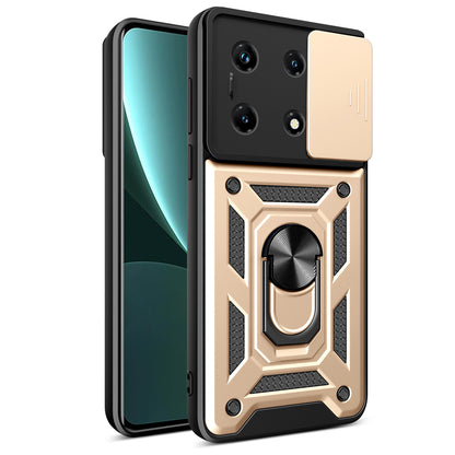 For Infinix Note 30 Pro 4G Slim-Fit PC+TPU Kickstand Anti-drop Cover Slide Lens Protection Phone Case