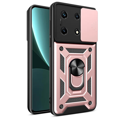 For Infinix Note 30 Pro 4G Slim-Fit PC+TPU Kickstand Anti-drop Cover Slide Lens Protection Phone Case