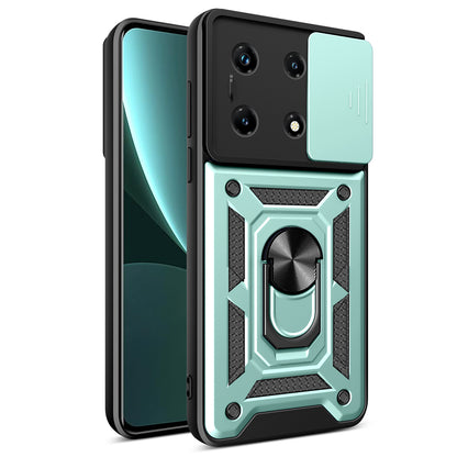 For Infinix Note 30 Pro 4G Slim-Fit PC+TPU Kickstand Anti-drop Cover Slide Lens Protection Phone Case