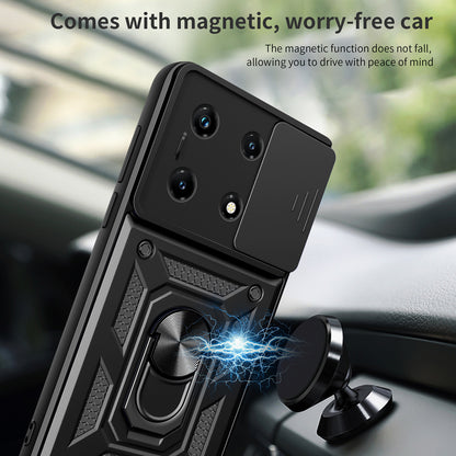 For Infinix Note 30 Pro 4G Slim-Fit PC+TPU Kickstand Anti-drop Cover Slide Lens Protection Phone Case