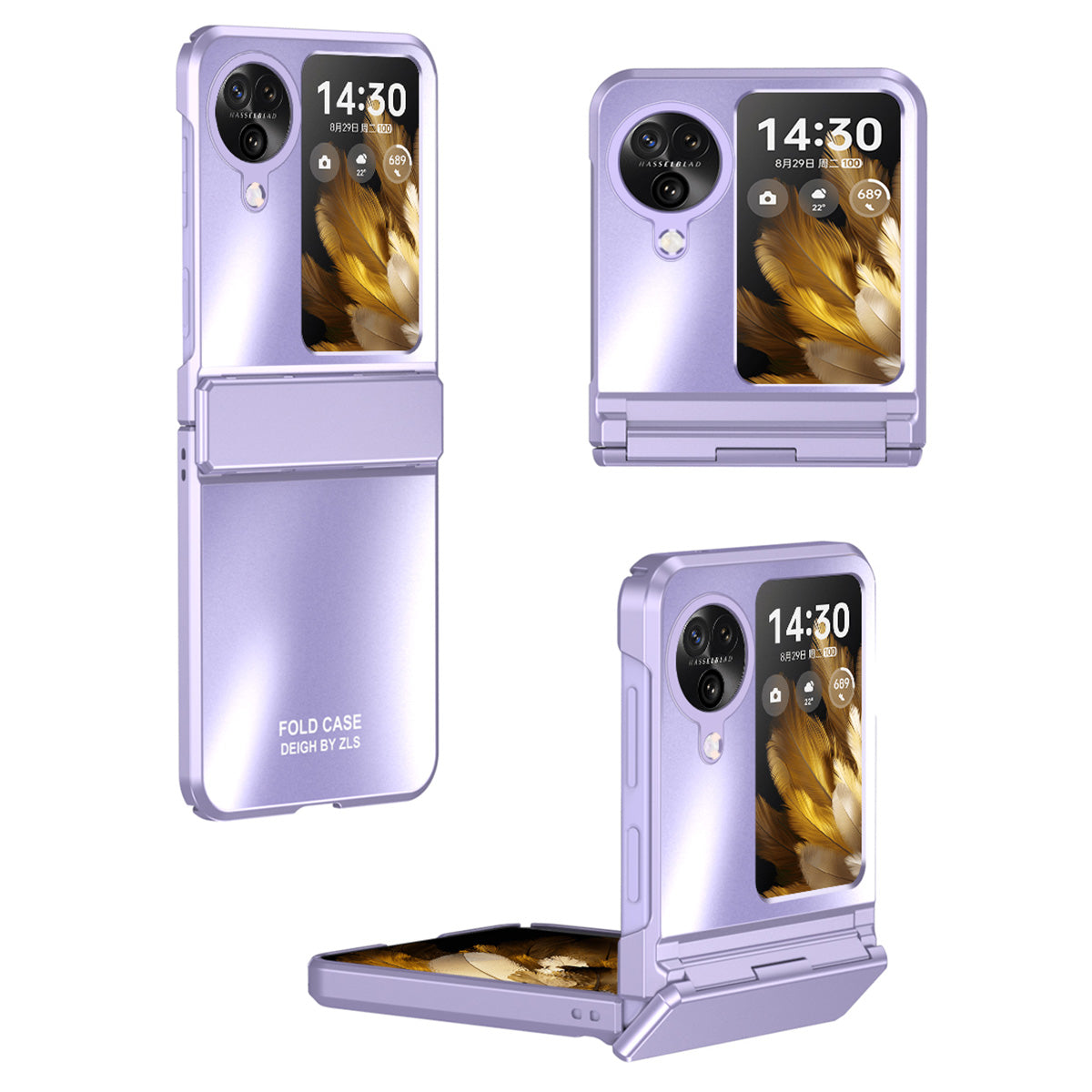 For Oppo Find N3 Flip 5G Hard PC Phone Case Hinge Design Frost Plating Cover Protector