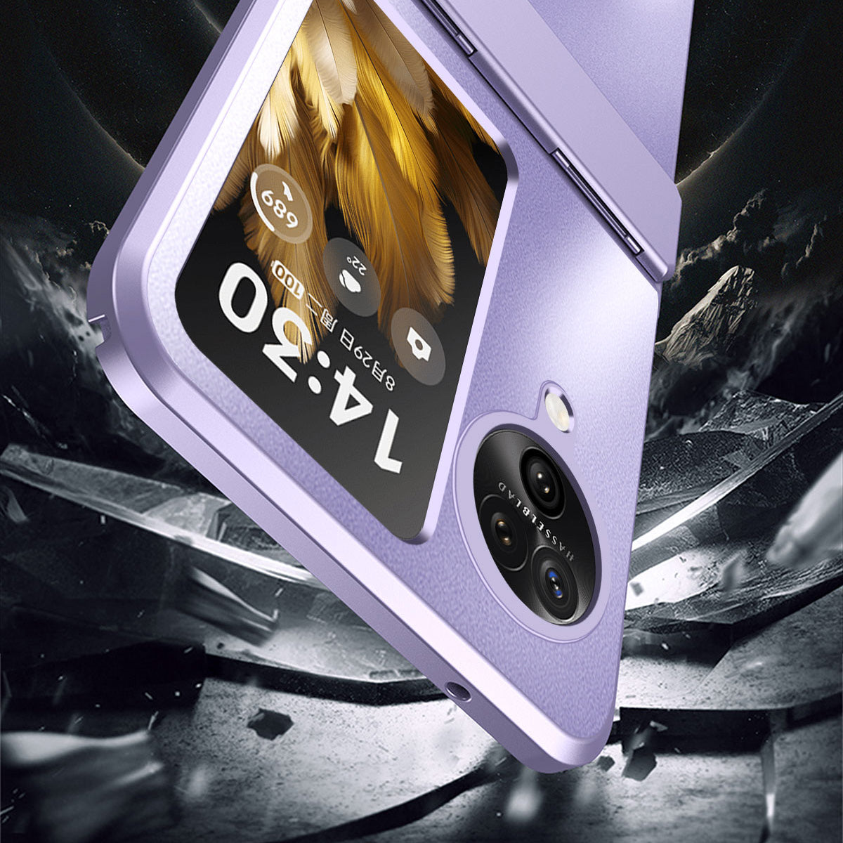 For Oppo Find N3 Flip 5G Hard PC Phone Case Hinge Design Frost Plating Cover Protector