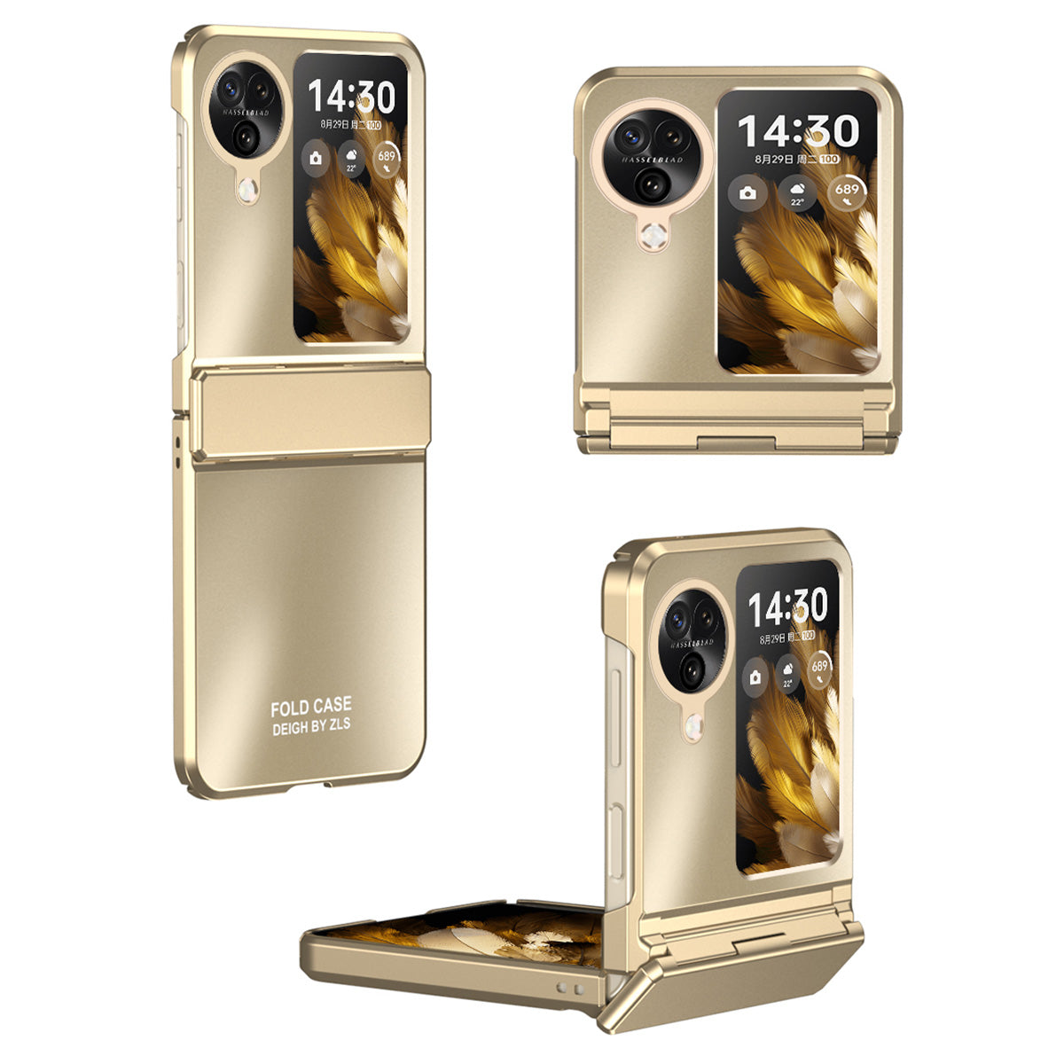 For Oppo Find N3 Flip 5G Hard PC Phone Case Hinge Design Frost Plating Cover Protector