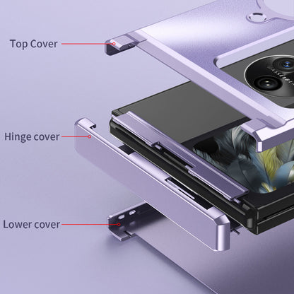 For Oppo Find N3 Flip 5G Hard PC Phone Case Hinge Design Frost Plating Cover Protector