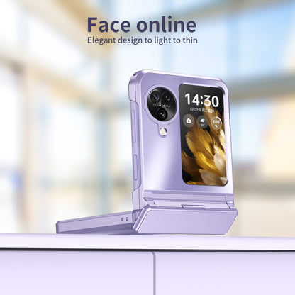 For Oppo Find N3 Flip 5G Hard PC Phone Case Hinge Design Frost Plating Cover Protector
