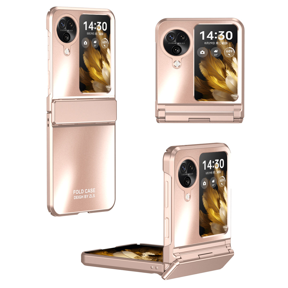 For Oppo Find N3 Flip 5G Hard PC Phone Case Hinge Design Frost Plating Cover Protector