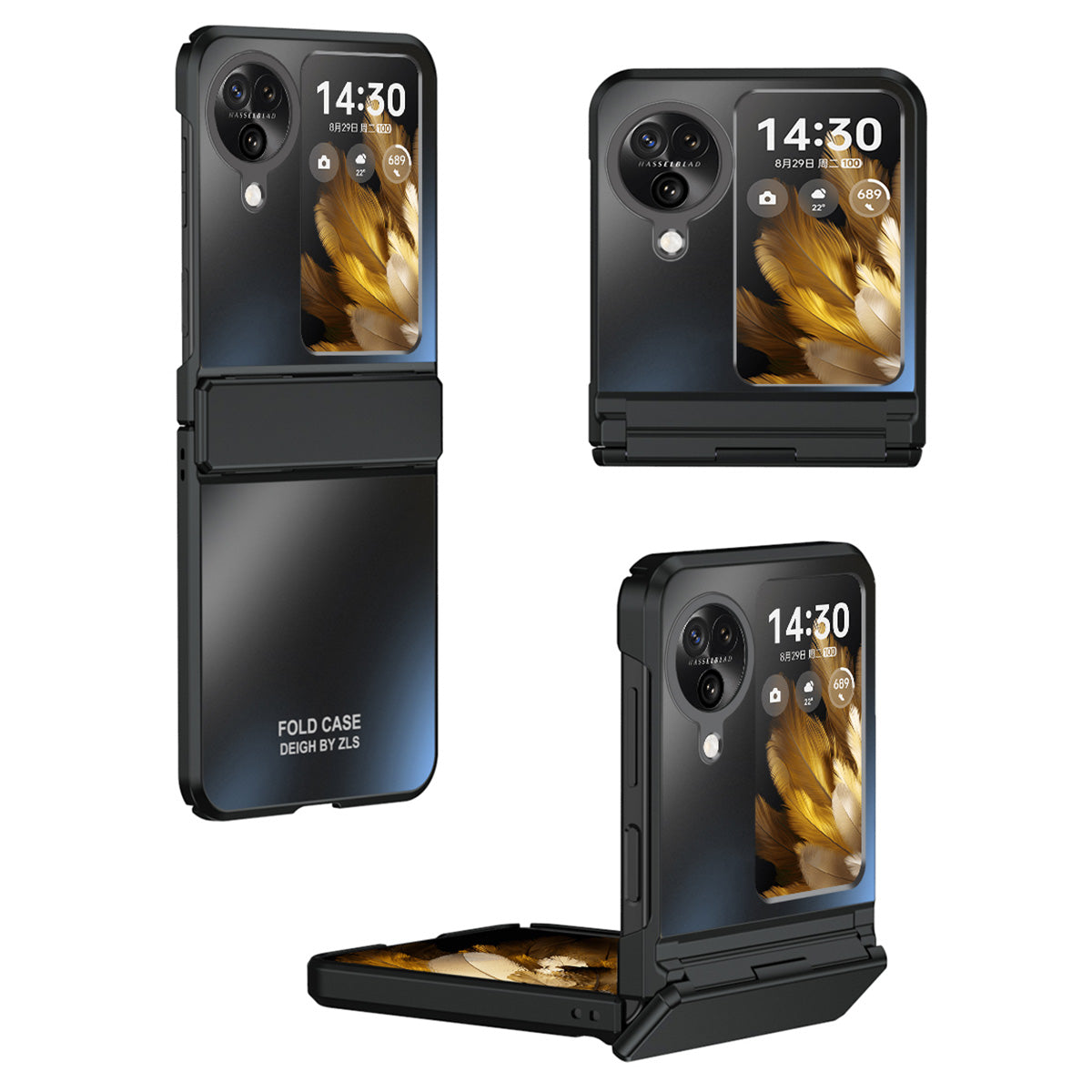 For Oppo Find N3 Flip 5G Hard PC Phone Case Hinge Design Frost Plating Cover Protector