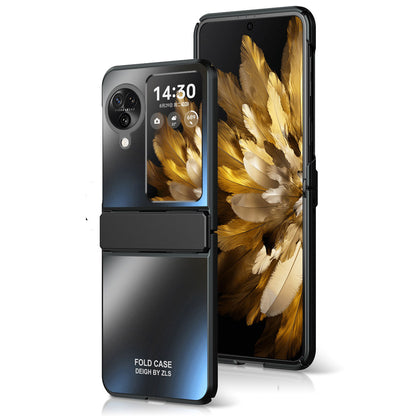 For Oppo Find N3 Flip 5G Hard PC Phone Case Hinge Design Frost Plating Cover Protector