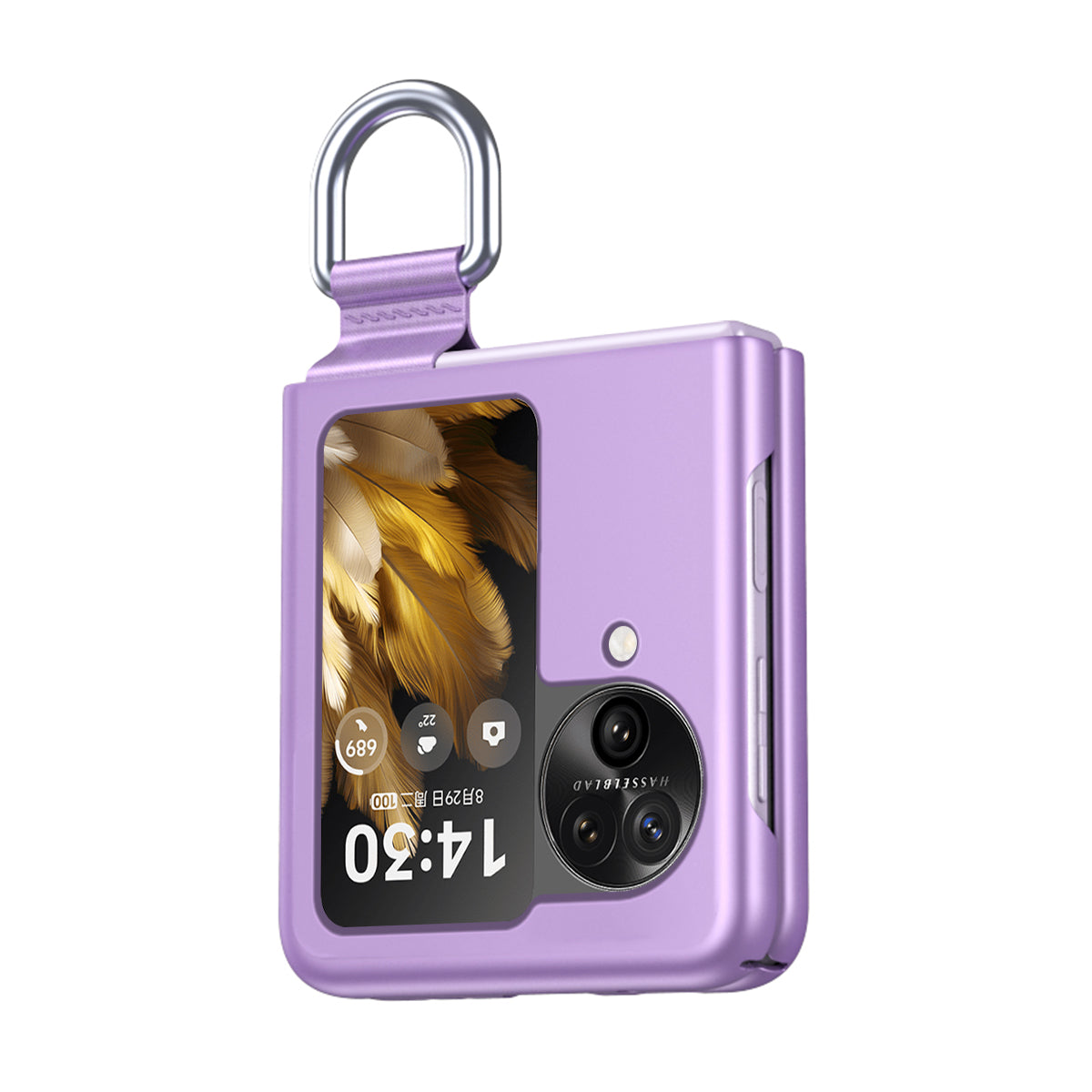 Anti-Drop Hard PC Phone Case for Oppo Find N3 Flip 5G Ring Finger Holder Shockproof Cover