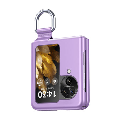 Anti-Drop Hard PC Phone Case for Oppo Find N3 Flip 5G Ring Finger Holder Shockproof Cover
