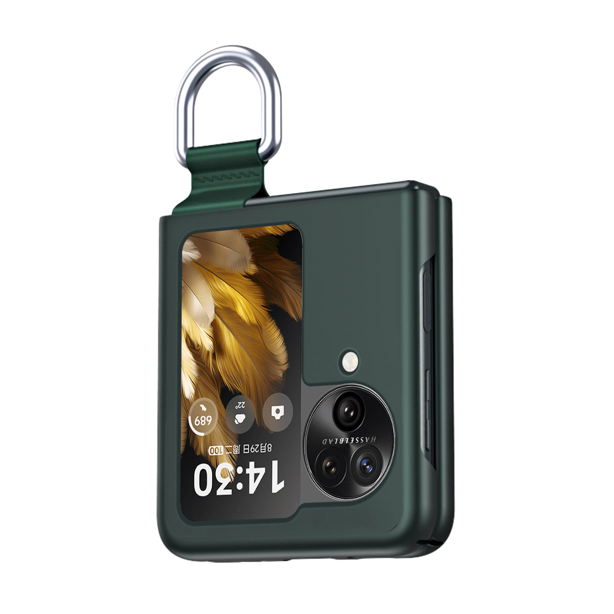 Anti-Drop Hard PC Phone Case for Oppo Find N3 Flip 5G Ring Finger Holder Shockproof Cover