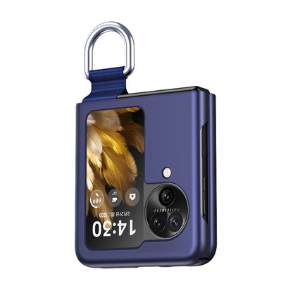 Anti-Drop Hard PC Phone Case for Oppo Find N3 Flip 5G Ring Finger Holder Shockproof Cover