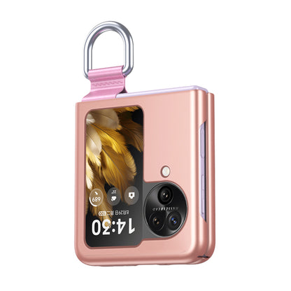 Anti-Drop Hard PC Phone Case for Oppo Find N3 Flip 5G Ring Finger Holder Shockproof Cover