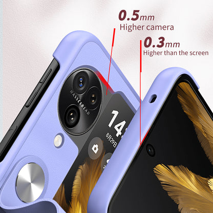 Shockproof PU+PC Slim Case for Oppo Find N3 Flip 5G Finger Strap Kickstand Phone Cover