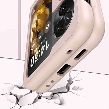 Shockproof PU+PC Slim Case for Oppo Find N3 Flip 5G Finger Strap Kickstand Phone Cover