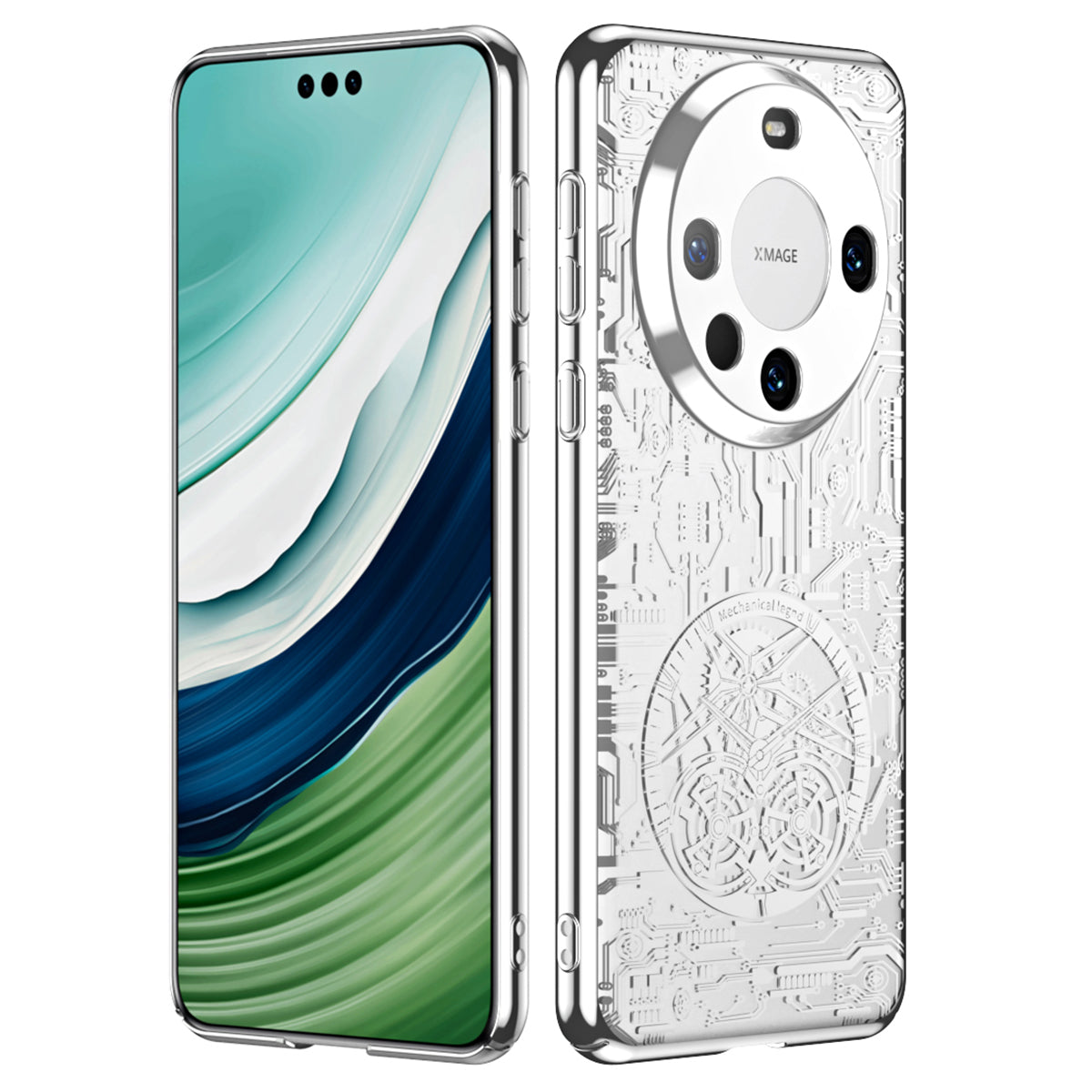 For Huawei Mate 60 Pro PC Phone Case Mechanical Legend Series Electroplating Cell Phone Protective Cover