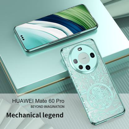For Huawei Mate 60 Pro PC Phone Case Mechanical Legend Series Electroplating Cell Phone Protective Cover