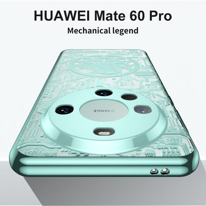 For Huawei Mate 60 Pro PC Phone Case Mechanical Legend Series Electroplating Cell Phone Protective Cover