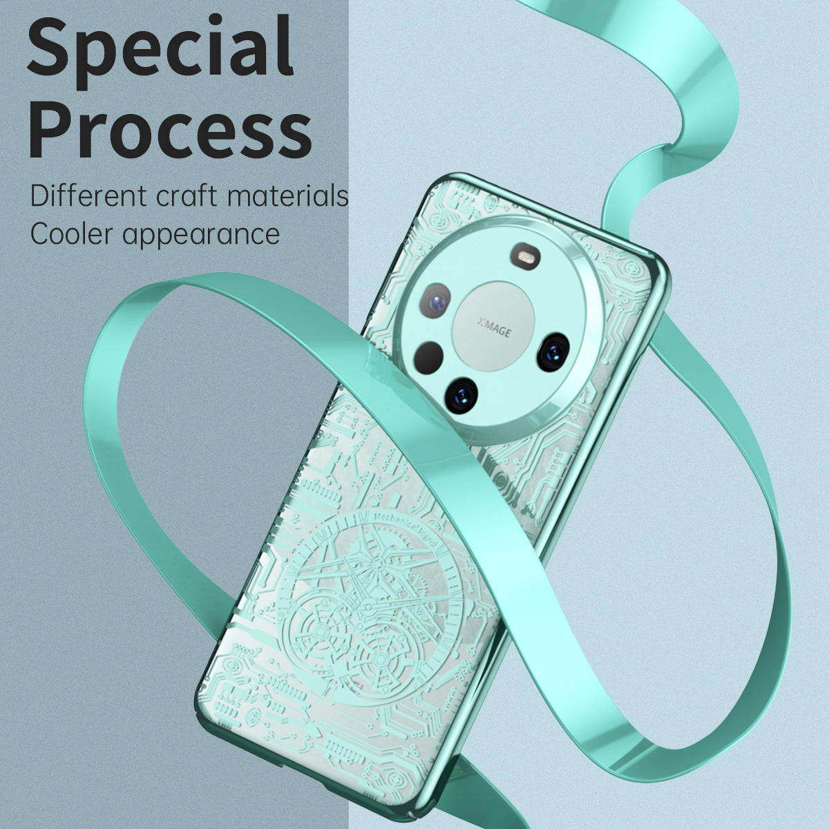 For Huawei Mate 60 Pro PC Phone Case Mechanical Legend Series Electroplating Cell Phone Protective Cover