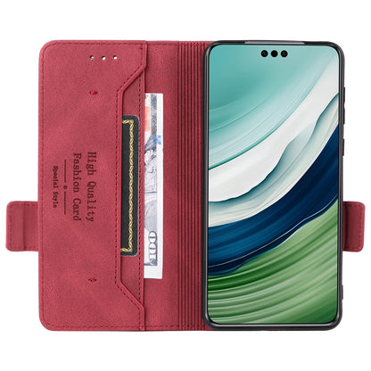 For Huawei Mate 60 Pro Hardware Decor Stand Phone Case PU Leather Wallet Cover