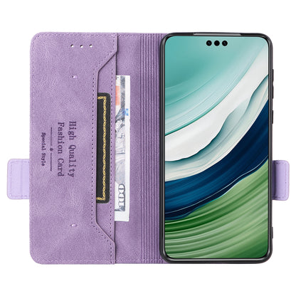 For Huawei Mate 60 Pro Hardware Decor Stand Phone Case PU Leather Wallet Cover
