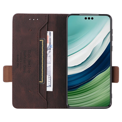 For Huawei Mate 60 Pro Hardware Decor Stand Phone Case PU Leather Wallet Cover