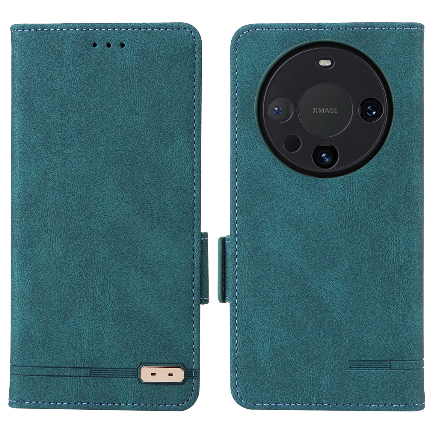 For Huawei Mate 60 Pro Hardware Decor Stand Phone Case PU Leather Wallet Cover