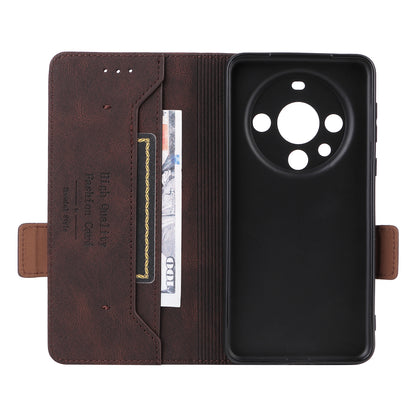 For Huawei Mate 60 Pro Hardware Decor Stand Phone Case PU Leather Wallet Cover