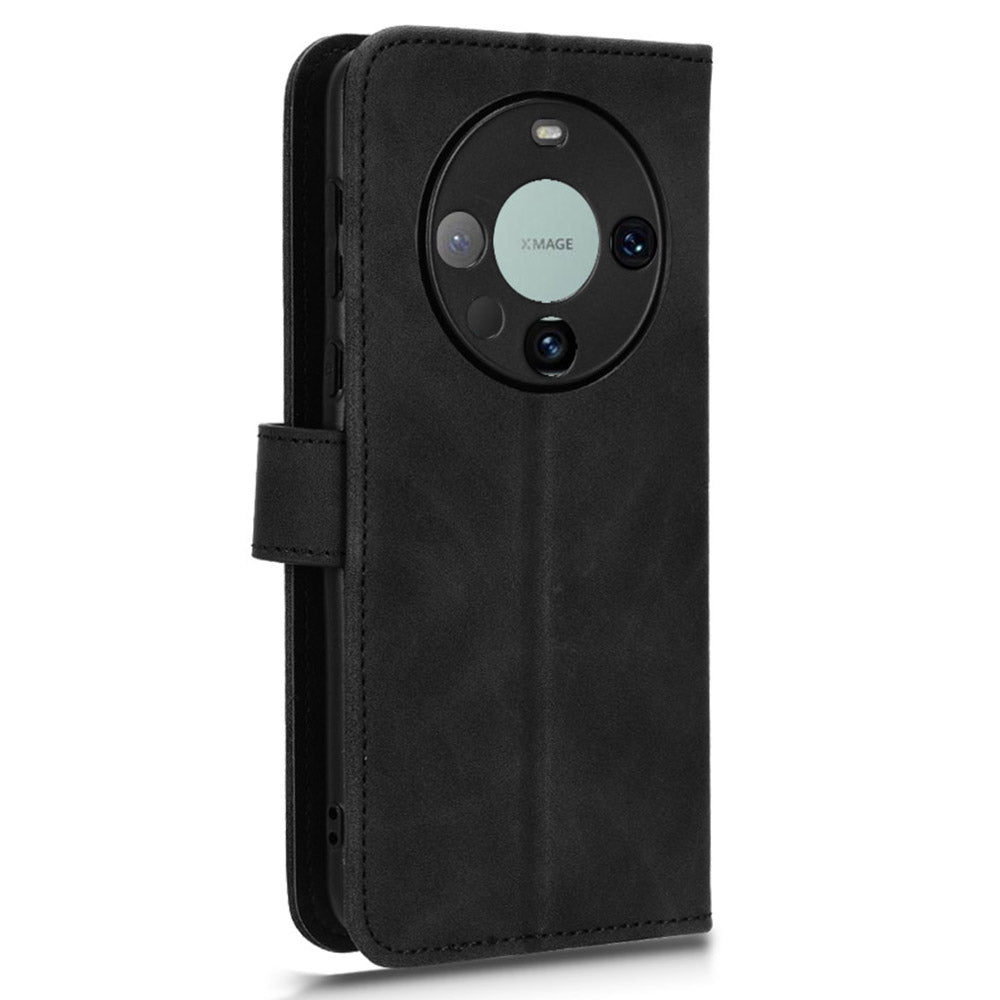 For Huawei Mate 60 PU Leather Wallet Stand Case Skin-touch Drop Protection Phone Cover